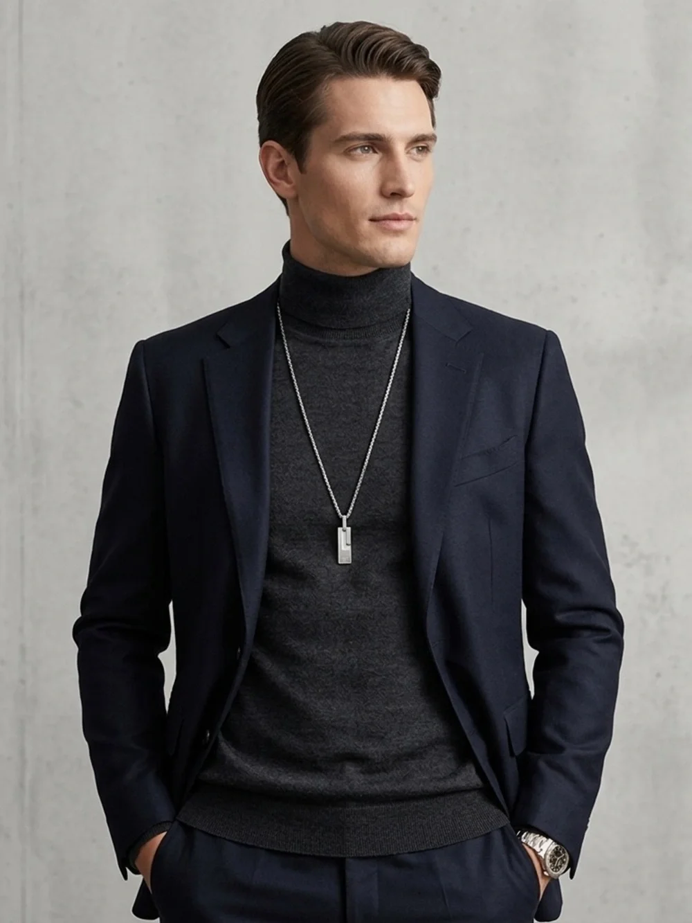 Gucci Sterling Silver 925 G Logo Bar Pendant Necklace - 50cm - Picture 4 of 5